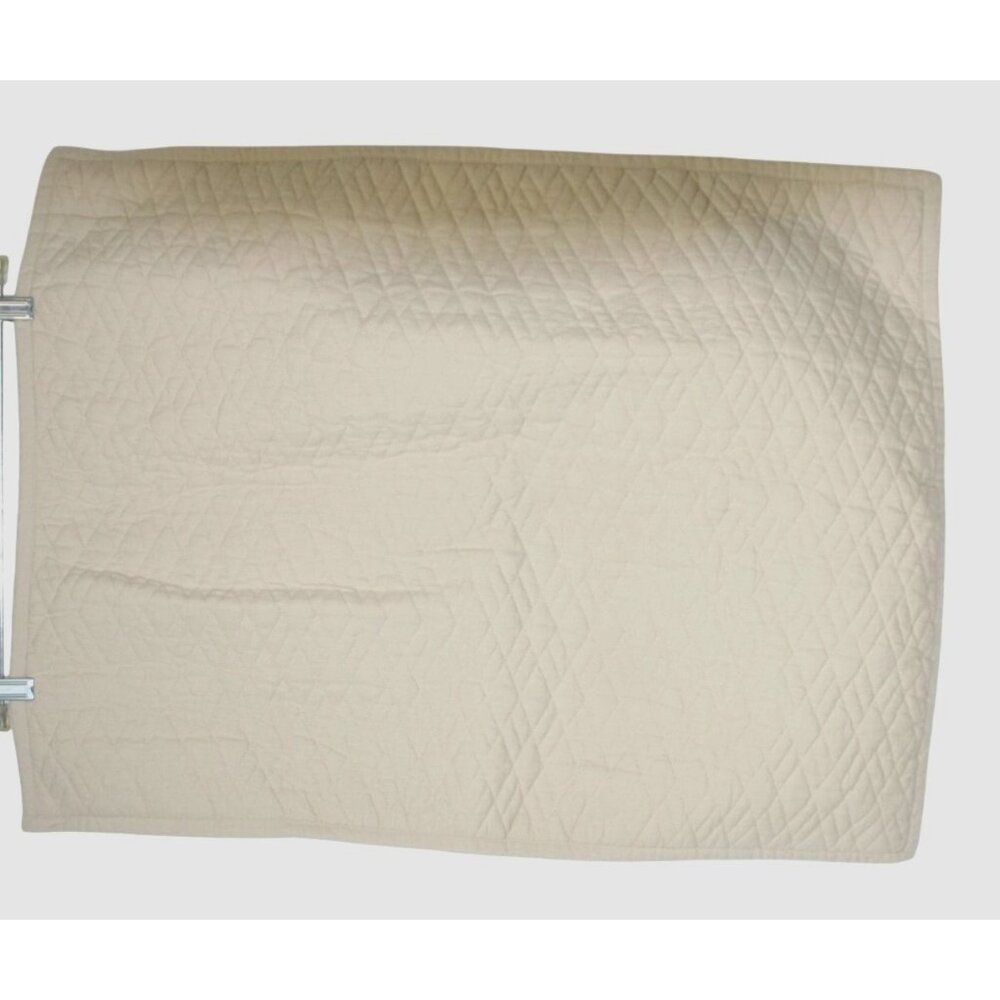 Frontgate Standard Pillow Shams Set 2 Quilted Cream Linen Cotton 20x26 Luxury‎